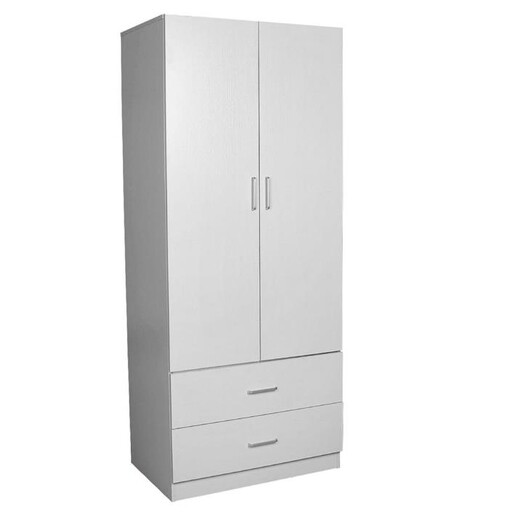 Picture of Jace 2-Door 2-Drawers Wardrobe Closet Clothes Storage Cabinet - White