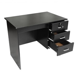 Picture of Jace Office Writing Study Desk 90cm W/ 3-Drawers - Black