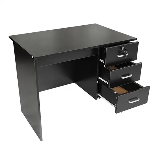 Picture of Jace Office Writing Study Desk 90cm W/ 3-Drawers - Black