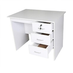 Picture of Jace Office Writing Study Desk 90cm W/ 3-Drawers - White