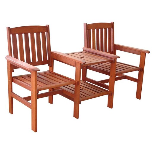 Picture of Jack & Jill Outdoor Chair Set Wood Mahogany The Import Depot