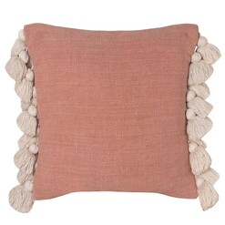 Picture of Janey Chunky Tasselled Cushion in Pink by j.elliot HOME
