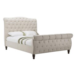 Picture of Jasmine Upholstered Bed Fabric Beige Beaumont & Braddock
