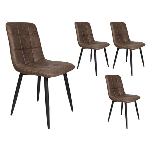 Picture of Jasper Faux Suede Dining Chair Set Size Set of 4 in Taupe by Bay Road Designs