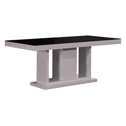 Picture of Jaymes Glass Top Dining Table White/Black Rothbury Home