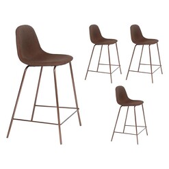 Picture of Jeela Bar Stool, Brown (Set of 4) Fabric Icon Studio