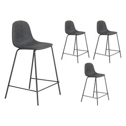 Picture of Jeela Bar Stool, Grey (Set of 4) Fabric Grey/Black Icon Studio
