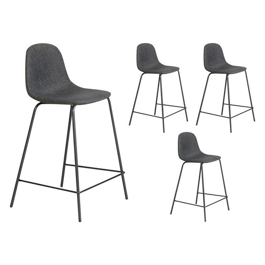 Picture of Jeela Bar Stool, Grey (Set of 4) Fabric Grey/Black Icon Studio Picture of Jeela Bar Stool, Grey (Set of 4) Fabric Grey/Black Icon Studio