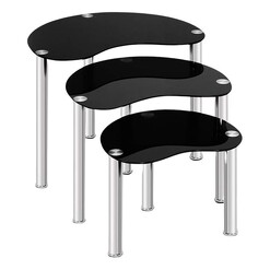 Picture of Jeth Nesting Side Table Glass Black Resort Living