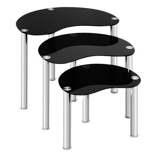 Picture of Jeth Nesting Side Table Glass Black Resort Living