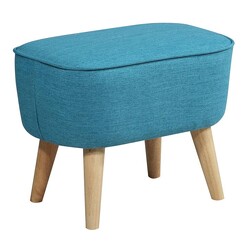 Picture of Jett Fabric & Timber Ottoman in Turquoise by Dover Mason
