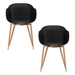 Picture of Jordan Set of 2 Dining Armchairs Metal Black E-living
