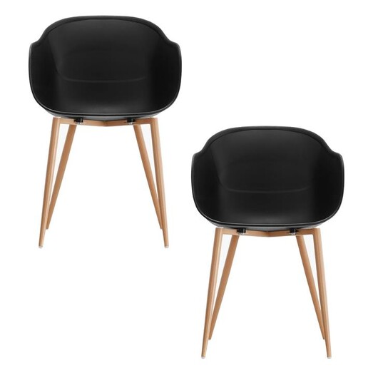 Picture of Jordan Set of 2 Dining Armchairs Metal Black E-living