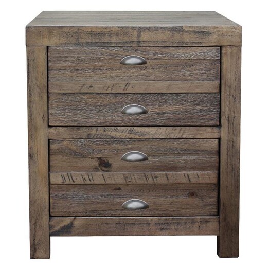 Picture of Joshua Bedside Table Wood Fossil Beaumont & Braddock