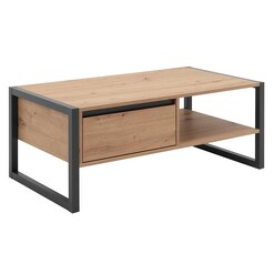 Picture of Jovan Coffee Table with Drawer Chipboard Natural/Black U.S Designs