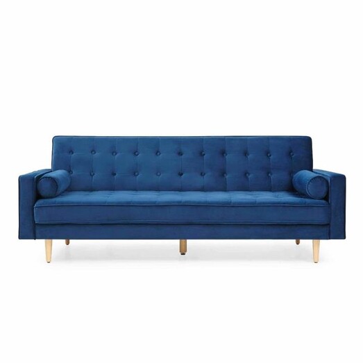 Picture of Julie Modern Scandinavian Velvet Fabric 3-Seater Sofa Bed - Blue Picture of Julie Modern Scandinavian Velvet Fabric 3-Seater Sofa Bed - Blue
