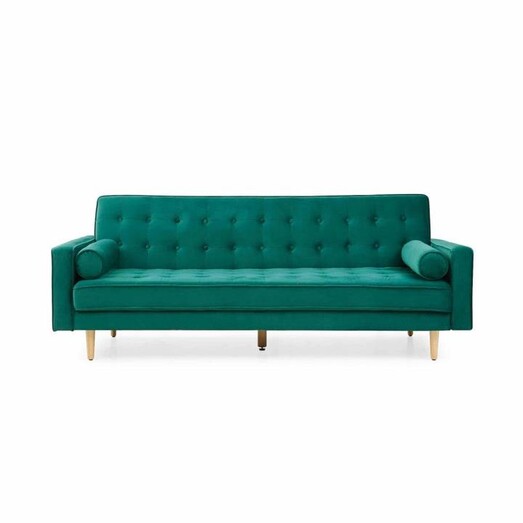 Picture of Julie Modern Scandinavian Velvet Fabric 3-Seater Sofa Bed - Green Picture of Julie Modern Scandinavian Velvet Fabric 3-Seater Sofa Bed - Green