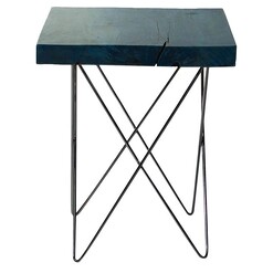 Picture of Jux Side Table Wood Miami Blue/Silver Whiskey Boyd Design