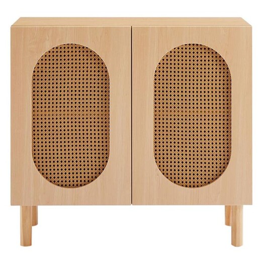 Picture of Kailua Rattan & Timber 2-Door Cabinet in Maple by E-living Picture of Kailua Rattan & Timber 2-Door Cabinet in Maple by E-living
