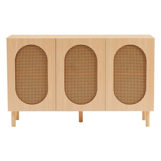 Picture of Kailua Rattan & Timber 3-Door Sideboard in Maple by E-living Picture of Kailua Rattan & Timber 3-Door Sideboard in Maple by E-living