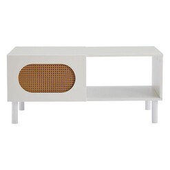 Picture of Kailua Rattan & Timber Coffee Table with Storage in White by E-living
