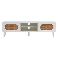 Picture of Kailua Rattan & Timber Entertainment Unit in White by E-living