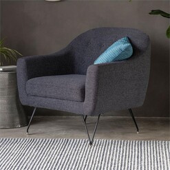 Picture of Kairo Licorice Armchair Fabric Black Castle Road Interiors