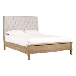Picture of Kale French Provincial Solid Wooden Bed Frame King Size - Beige & Natural