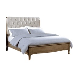 Picture of Kale French Provincial Solid Wooden Bed Frame Queen Size - Beige & Natural