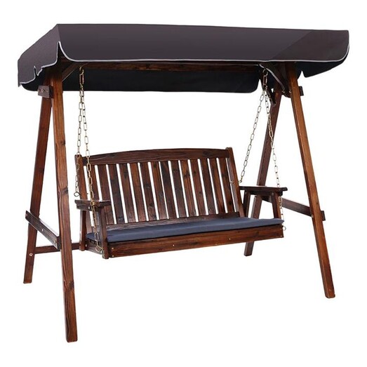 Picture of Kant Canopy Swing Chair Wood Charcoal Frisse Outdoors Picture of Kant Canopy Swing Chair Wood Charcoal Frisse Outdoors