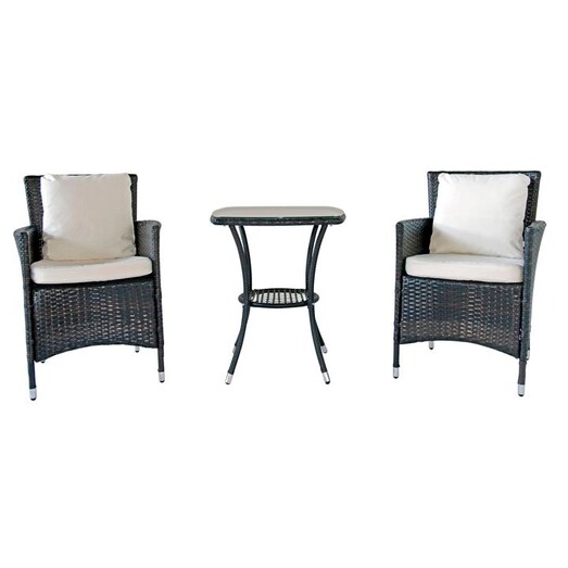 Picture of Kariokis 3-Piece Outdoor Lounge Set Wicker Brown/Cream Homeflex