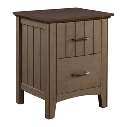 Picture of Karla Modern Classic Solid Bedside Nightstand Side Table W/ 2-Drawers - Forest Grey