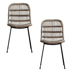 Picture of Karoh Dining Chair, Light Brown (Set of 2) Rattan Castle Road Interiors