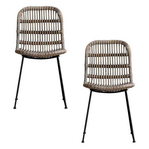Picture of Karoh Dining Chair, Light Brown (Set of 2) Rattan Castle Road Interiors