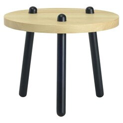 Picture of Katrina Oak Top Round Coffee Table Wood Black/Oak Iniko