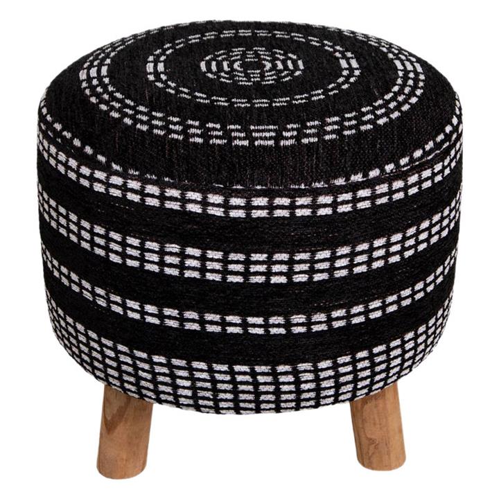 Picture of Kenton Upholstered Stool in Black by j.elliot HOME