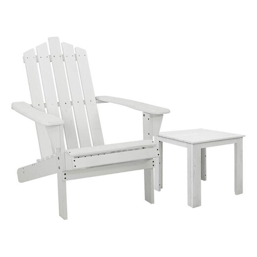 Picture of Kenway 2-Piece Wooden Adirondack Patio Chair With Table, White Frisse Outdoors Picture of Kenway 2-Piece Wooden Adirondack Patio Chair With Table, White Frisse Outdoors