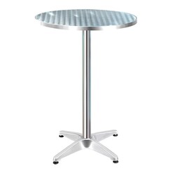 Picture of Kenway Round Indoor/Outdoor Bar Table Stainless Steel Silver Frisse Outdoors