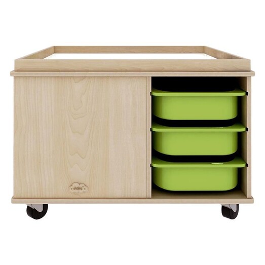 Picture of Kids Activity Play Table with Storage Bins Plywood Oak Jooyes