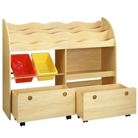Picture of Kids Bookcase Children Bookshelf Toy Storage Box Organizer Display Rack