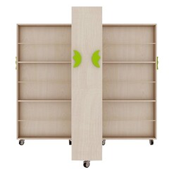 Picture of Kids Foldable Movable Bookshelf Plywood Oak Jooyes