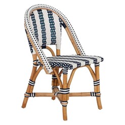 Picture of Kids Rattan Sorrento Chair in White/Navy by Abide Interiors