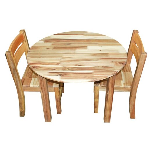 Picture of Kids Round Table & Chairs Natural Oil QToys
