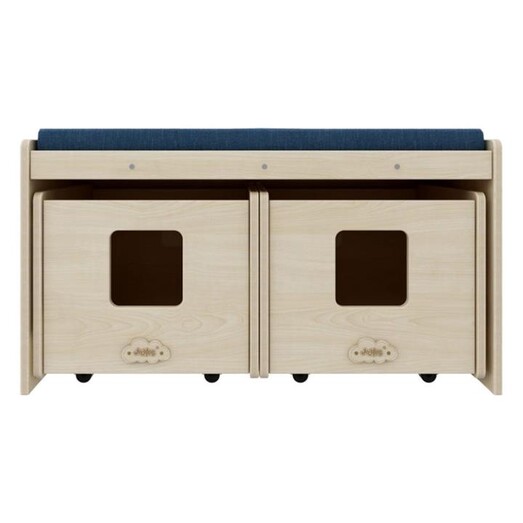 Picture of Kids Sofa Bench & Storage in Beige/Blue by Jooyes