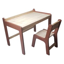 Picture of Kids Timber Desk & Chair Set Wood Natural QToys