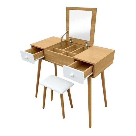 Picture of Kiki Dressing Table & Stool Set Wood Natural Regal Royal Design