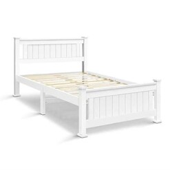 Picture of King Single Wooden Bed Frame - White
