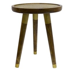 Picture of Kipo Side Table Wood Chestnut/Brass Searles Homewares