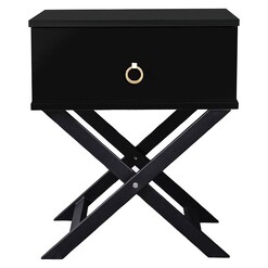 Picture of Kitman Bedside Table, Black MDF Emma's Design