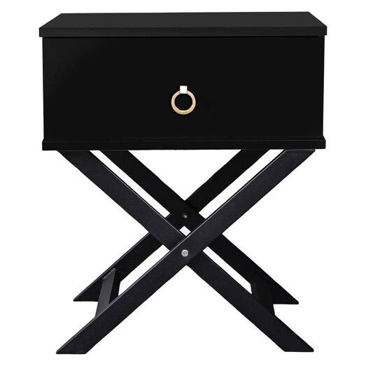 Picture of Kitman Bedside Table, Black MDF Emma's Design